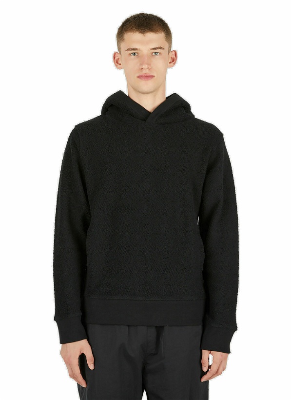 Photo: Pulled Hooded Sweatshirt in Black