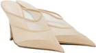 Mugler Beige Mesh Fang 95 Heels