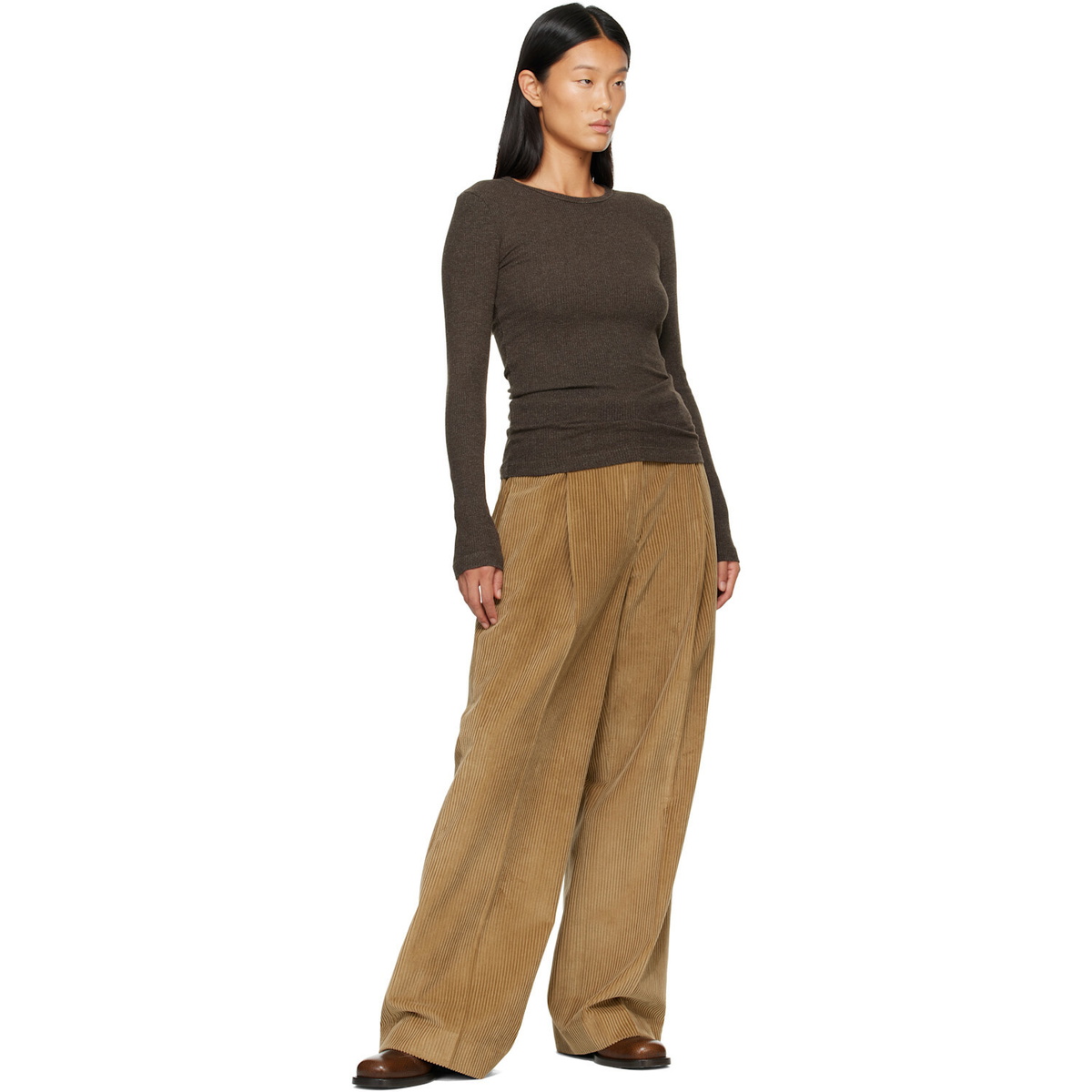 AGOLDE Khaki Delphi Slim T-shirt