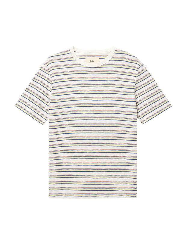 Photo: Folk - Striped Organic Cotton-Jersey T-Shirt - Neutrals
