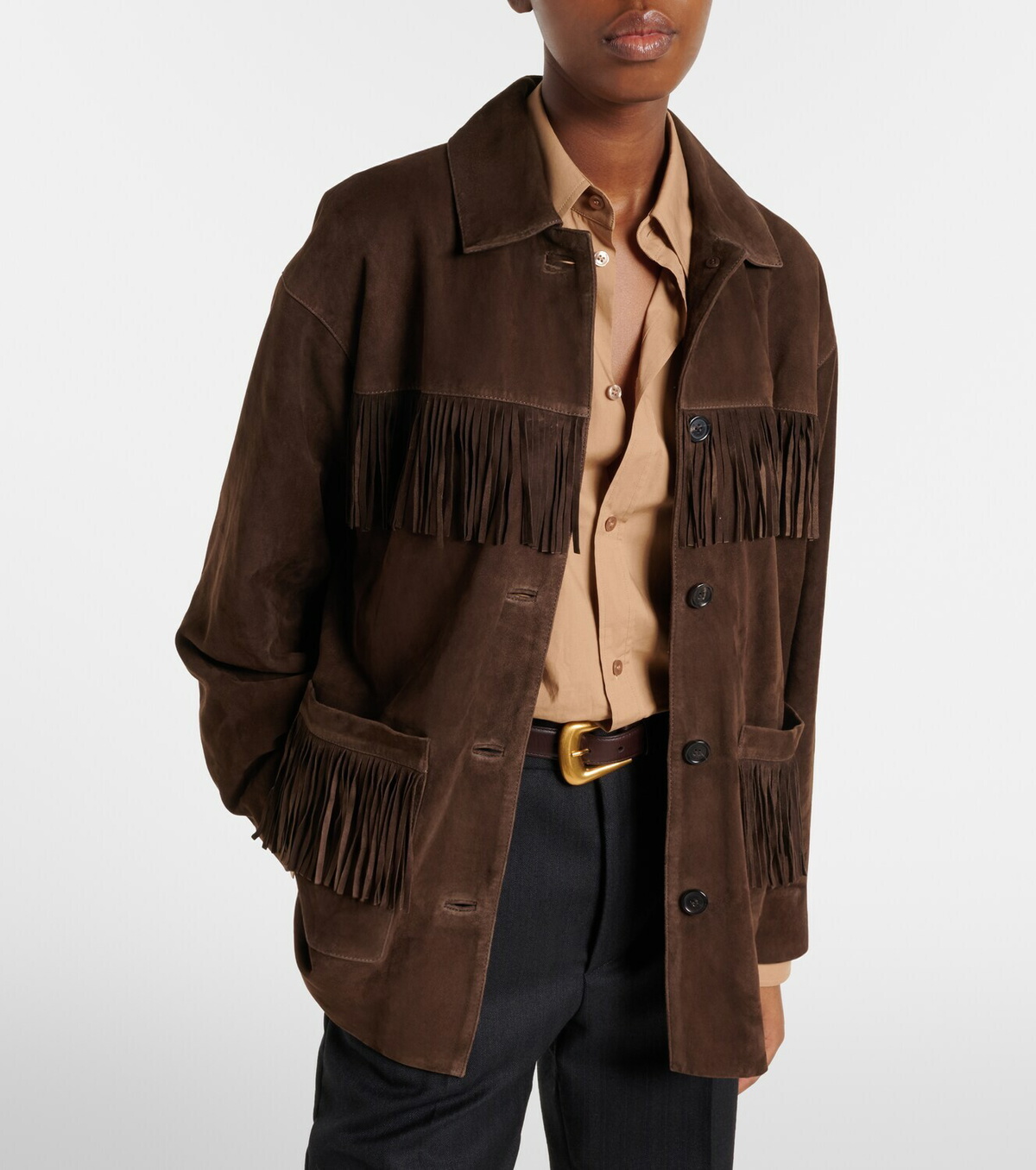 Nili Lotan Foudre fringed suede jacket