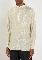 Smr Days Ornos Metallic-weave Voile Polo Shirt Gold