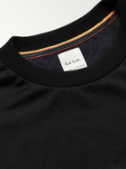 PAUL SMITH - Striped Webbing-Trimmed Wool-Jersey Sweatshirt - Black