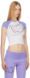 Maisie Wilen SSENSE Exclusive White & Purple Slinky T-Shirt