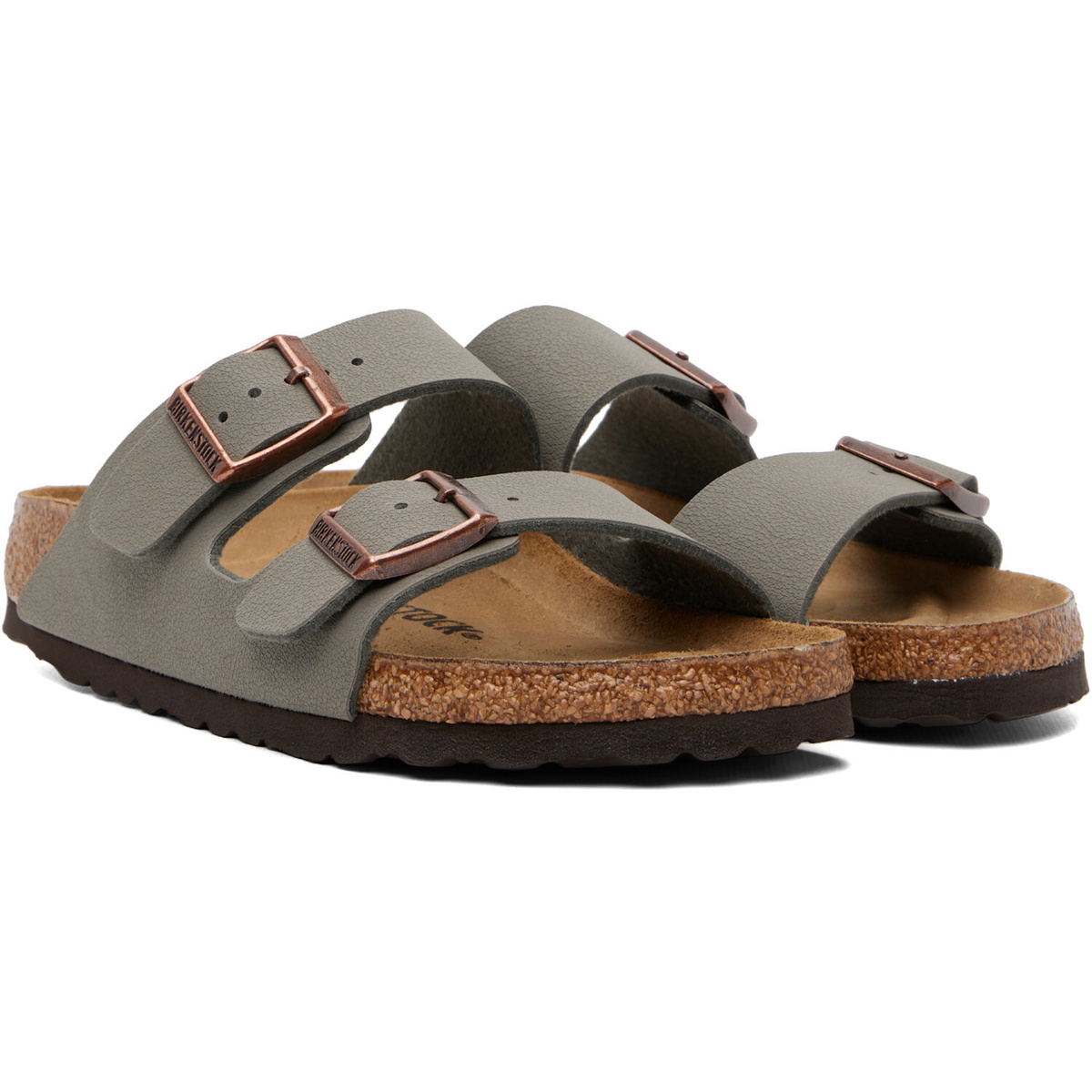 Birkenstock Gray Regular Arizona Birkibuc Sandals