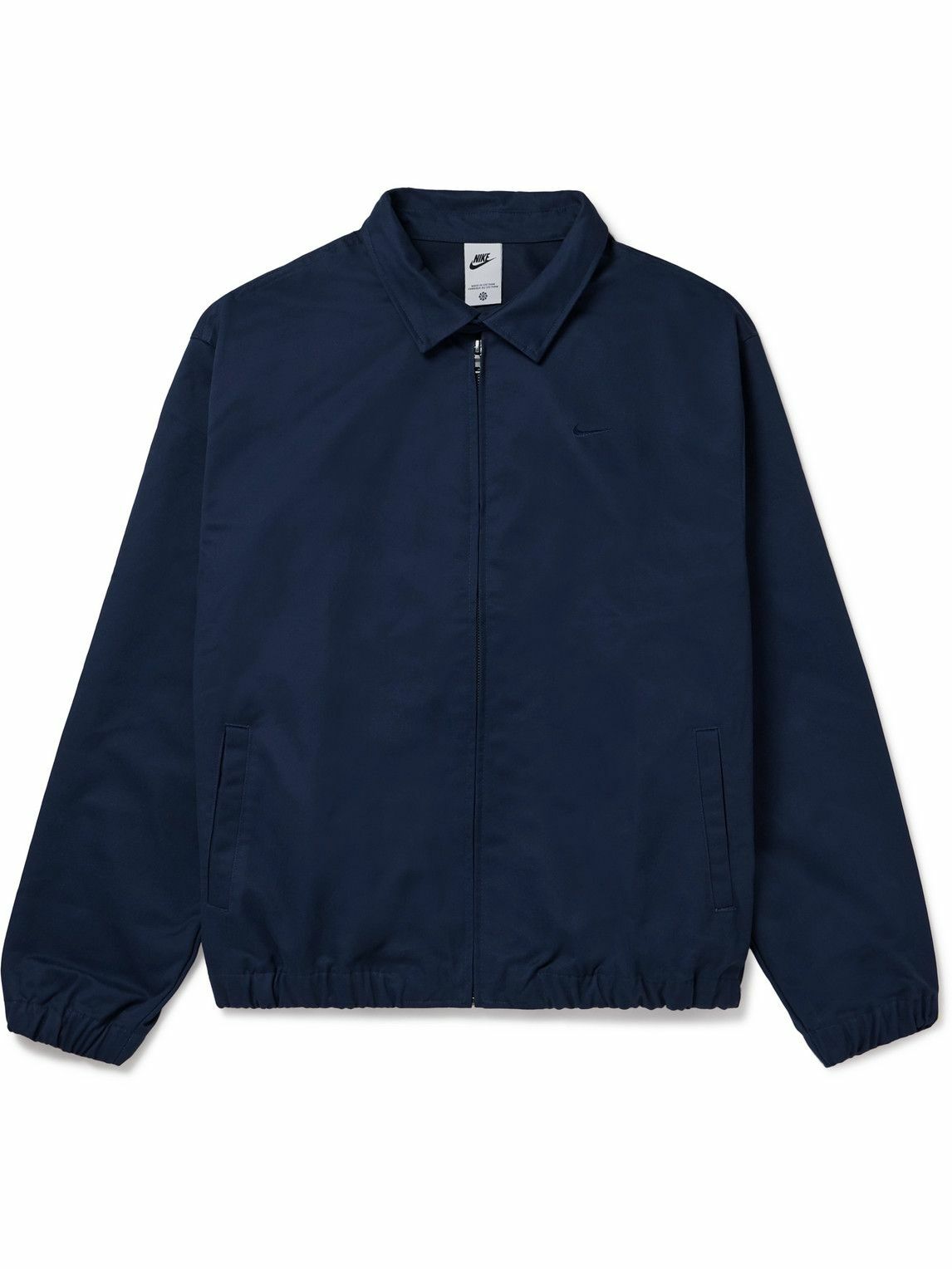Nike - Logo-Embroidered Cotton-Twill Harrington Jacket - Blue Nike