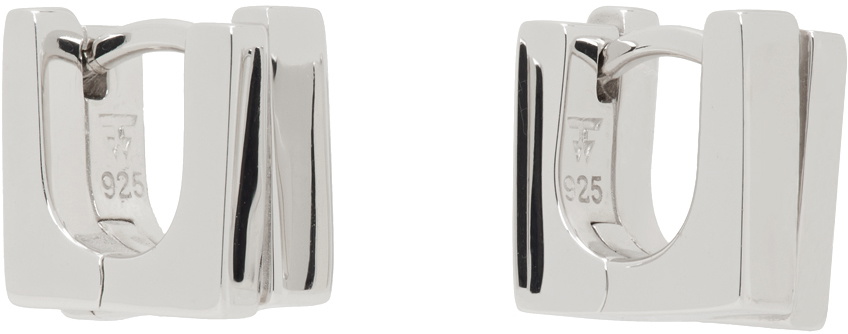 Tom Wood Silver Step Huggies Earrings