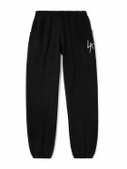 Local Authority LA - LA Slash Tapered Logo-Embroidered Cotton-Jersey Sweatpants - Black