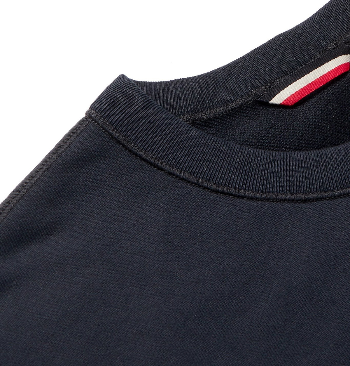 Moncler - logo-patch Fleeceback Cotton-jersey Sweatshirt - Mens - Navy