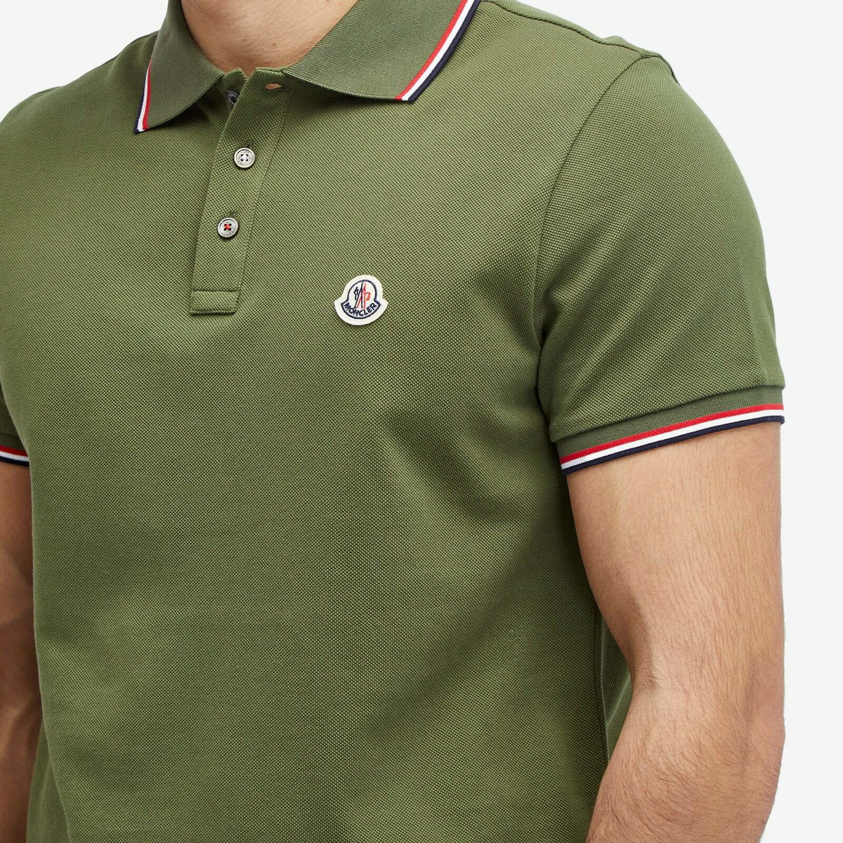Moncler Men's Classic Logo Polo Shirt in Green