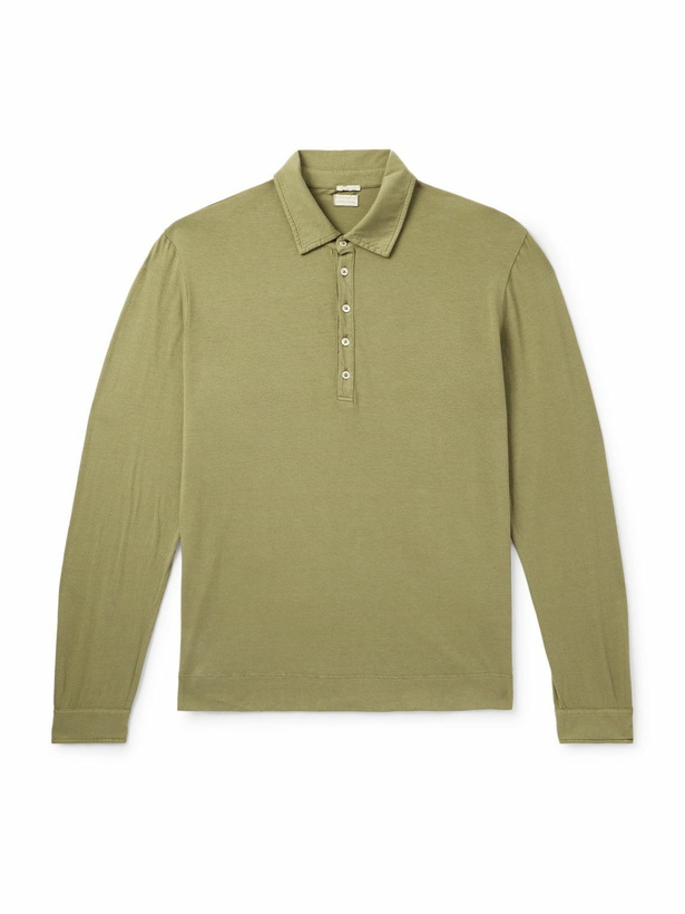 Photo: Massimo Alba - Ischia Cotton and Cashmere-Blend Jersey Polo Shirt - Green