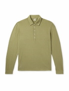 Massimo Alba - Ischia Cotton and Cashmere-Blend Jersey Polo Shirt - Green