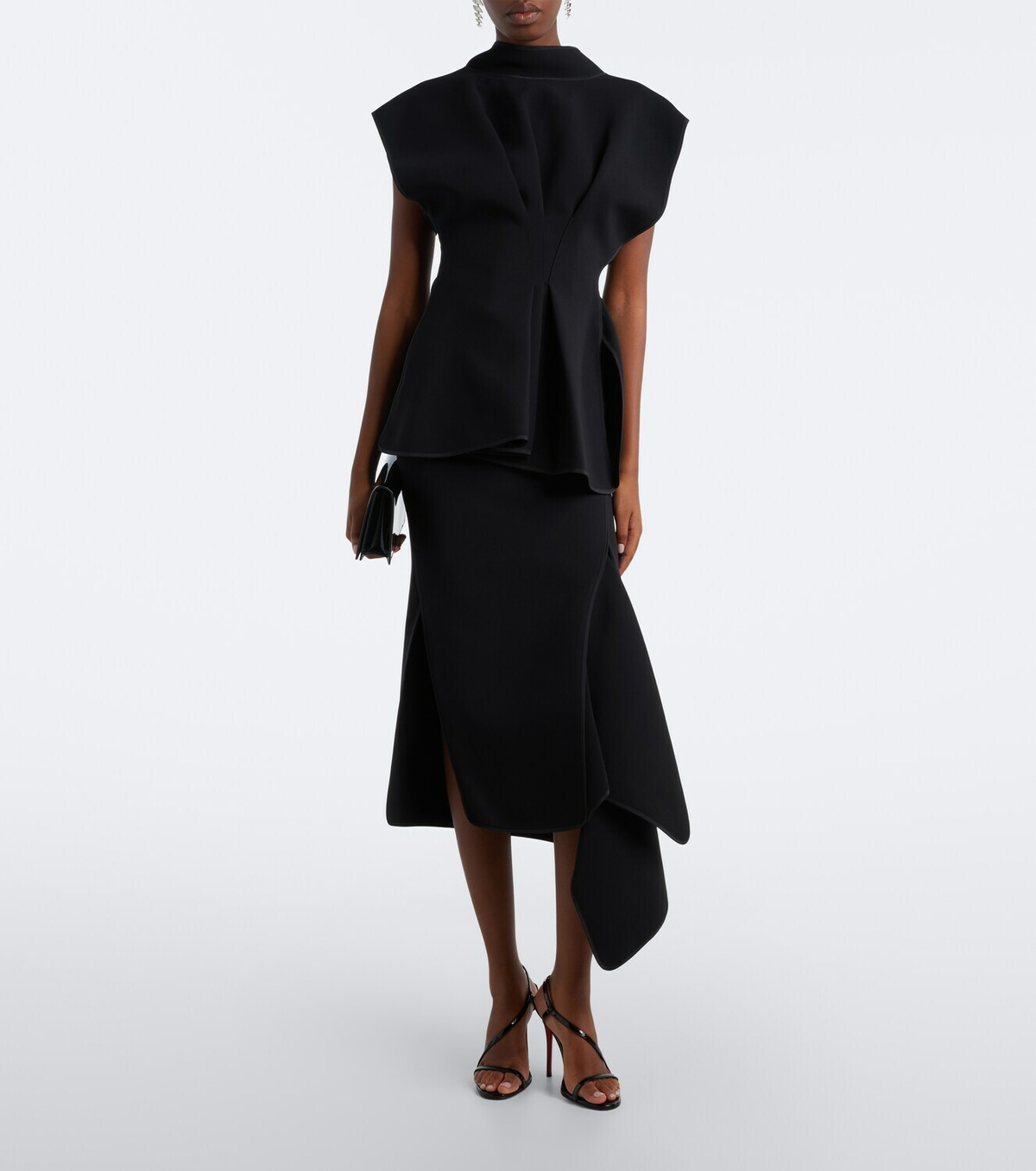 Maticevski Gleam draped midi skirt