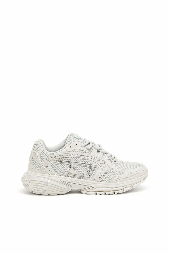 Photo: Diesel S-Pro-V-Dense - Mesh sneakers with crystals - Sneakers Womens in White