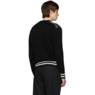 Junya Watanabe Grey and Black Wool Check V-Neck Sweater