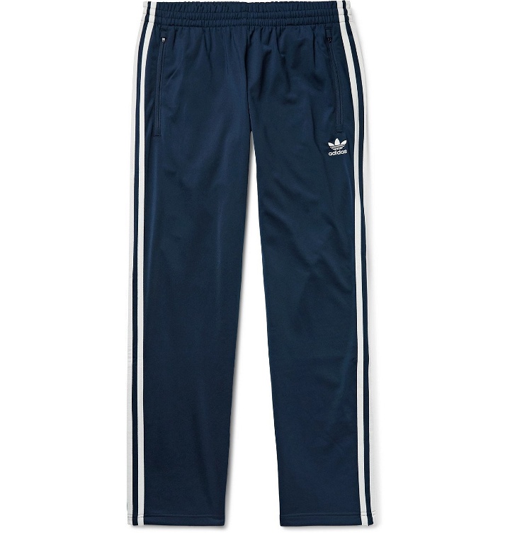Photo: adidas Originals - Firebird Slim-Fit Logo-Embroidered Striped Satin-Jersey Track Pants - Blue