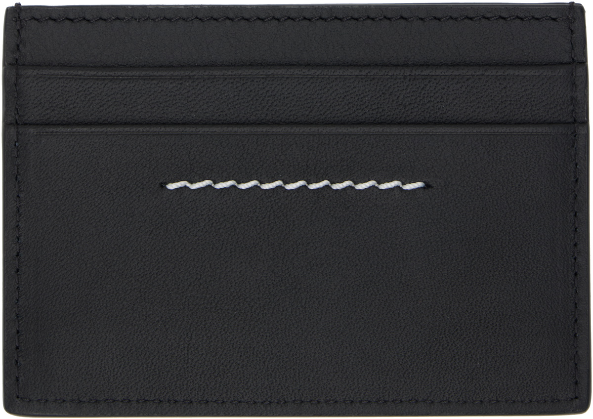 [MM6] Logo Card Holder - Black / ☆送料込☆ MM6 Maison Margiela leather card holder Japanese 6 slg PRM EU