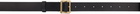 AURALEE Black Leather Square Buckle Belt
