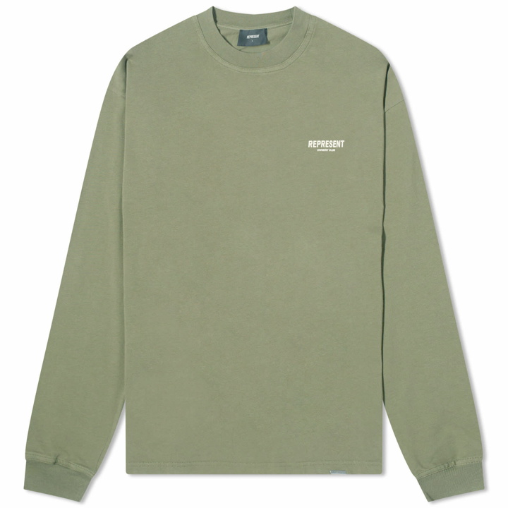 Photo: Represent Men's Owners Club Long Sleeve T-Shirt in Olive