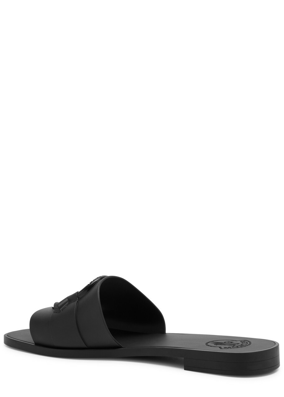 Moncler Logo Rubber Sliders Black