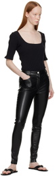 Hugo Black Hisura Faux-Leather Pants
