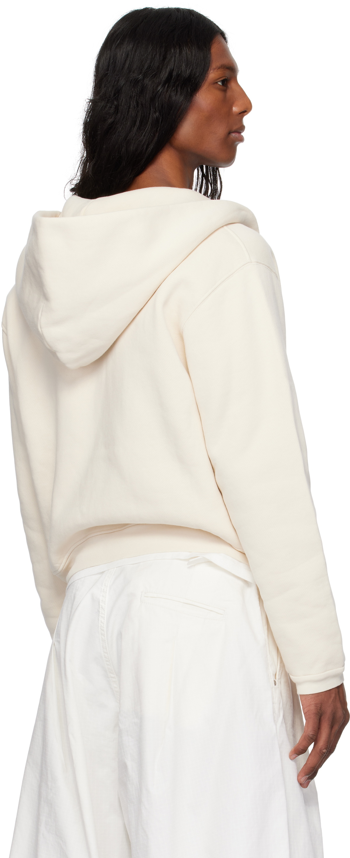 ERL Off-White Varsity Zip-Up Hoodie ERL