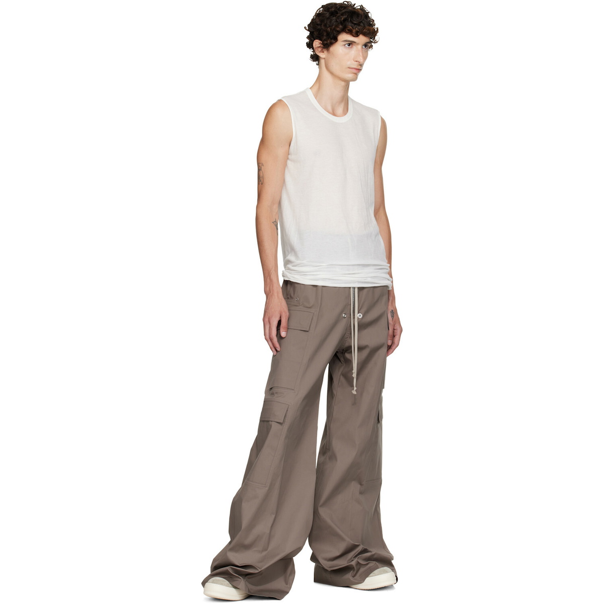 Rick Owens Gray Tower Cargobelas Cargo Pants