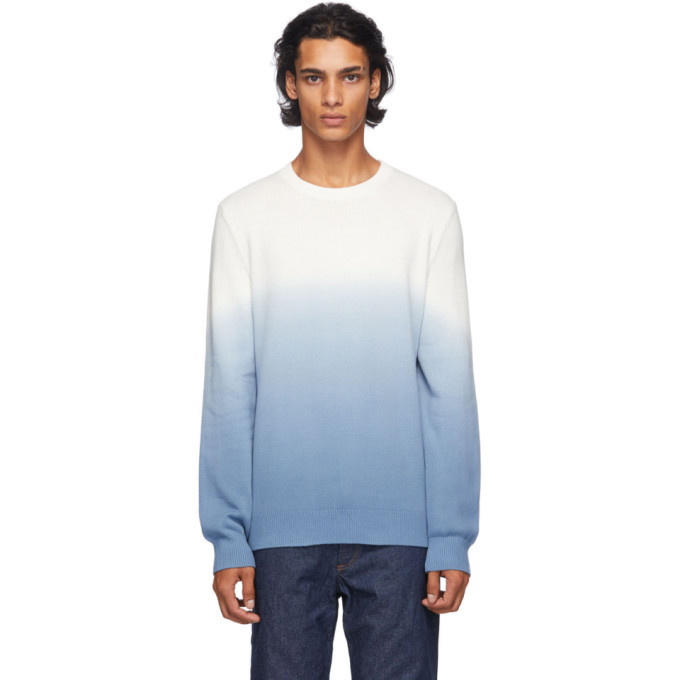 Photo: A.P.C. White and Blue Skyline Sweater