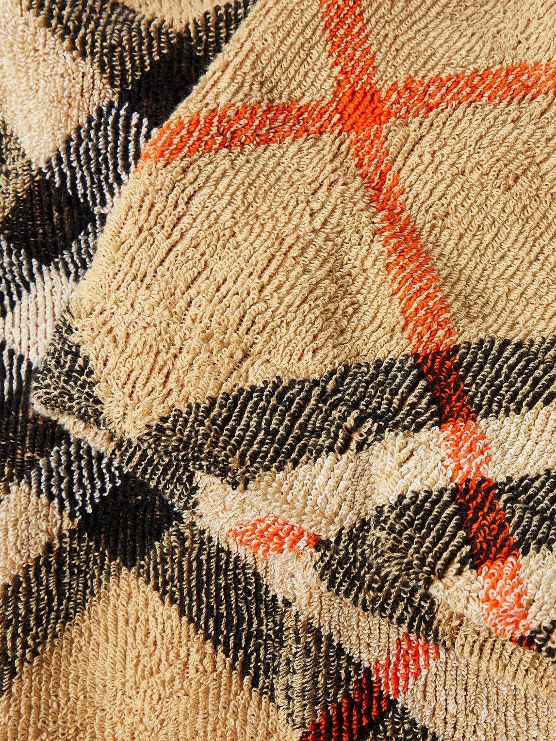 Burberry - Belted Checked Cotton-Terry Robe - Neutrals Burberry