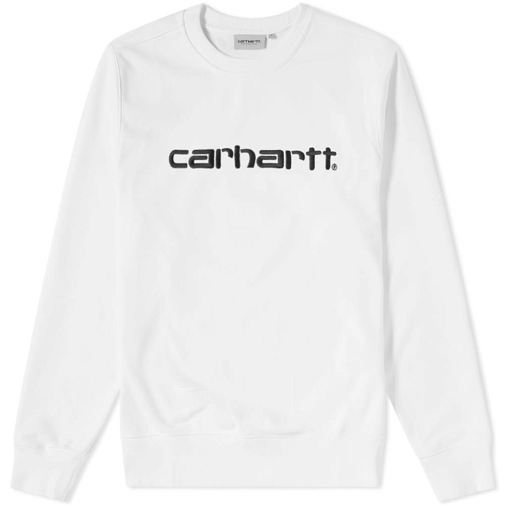 Photo: Carhartt Embroidered Logo Crew Sweat White