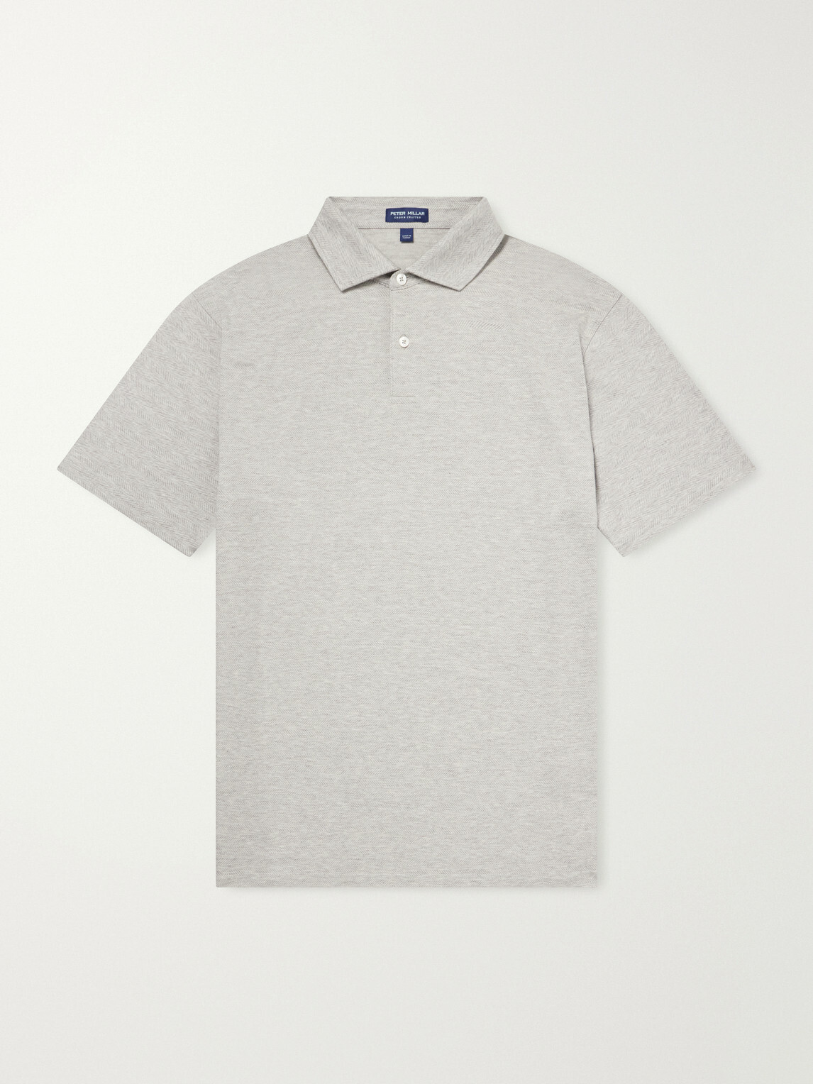 Peter Millar - Excursionist Cotton-Blend Herringbone Polo Shirt - Gray