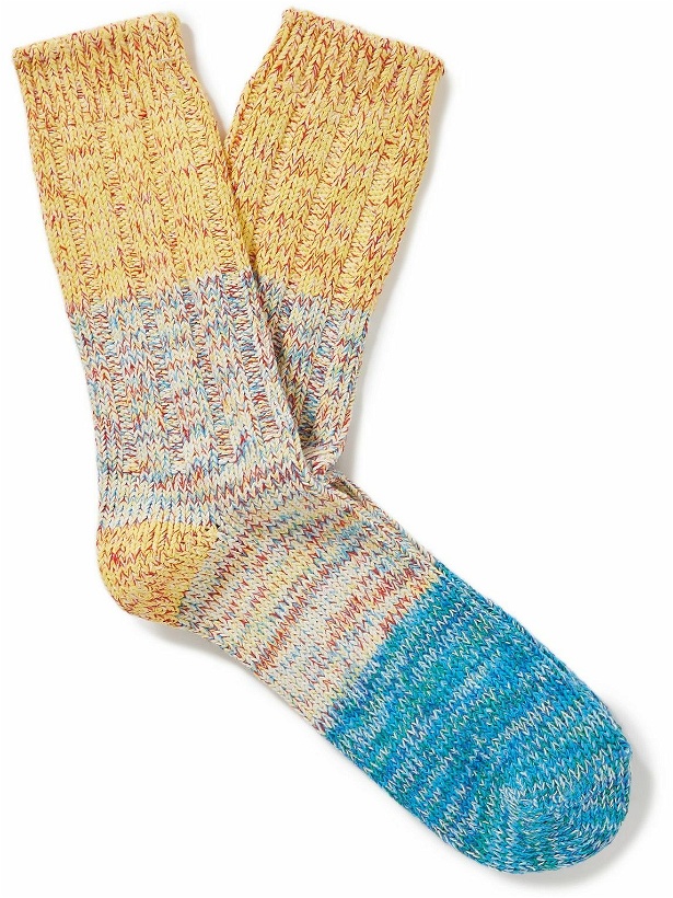 Photo: Thunders Love - Charlie Ribbed Mélange Recycled Cotton-Blend Socks