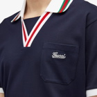 Gucci Men's Skipper Collar Logo polo in Navy