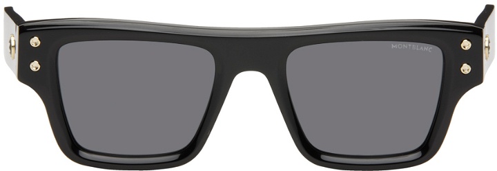 Photo: Montblanc Black Rectangular Sunglasses