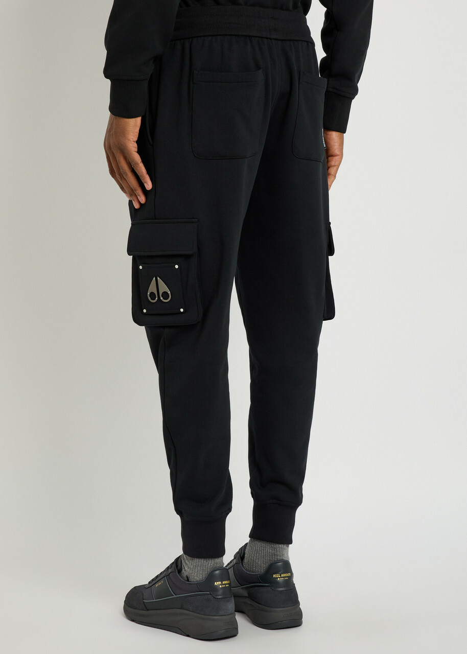 Moose Knuckles Hartsfield Tapered-leg Cotton Cargo Sweatpants Black