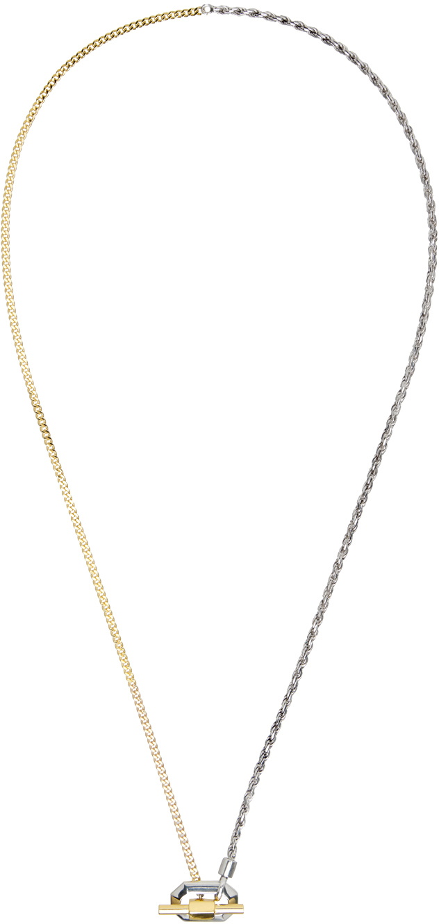 Photo: Bottega Veneta Gold & Silver Chain Necklace