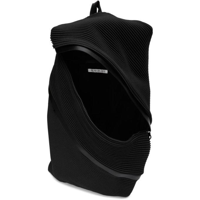 Pleats Please Issey Miyake Black Bias Pleats Backpack Pleats