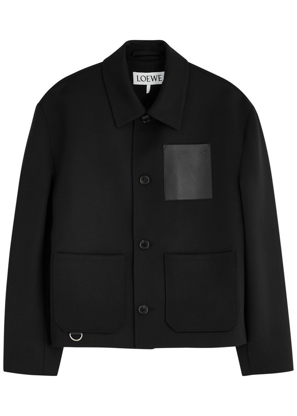 Photo: Loewe Womens Anagram Black Wool Jacket IT46/S