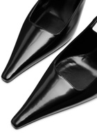 Saint Laurent Lee 75 Glossed Leather Slingback Pumps