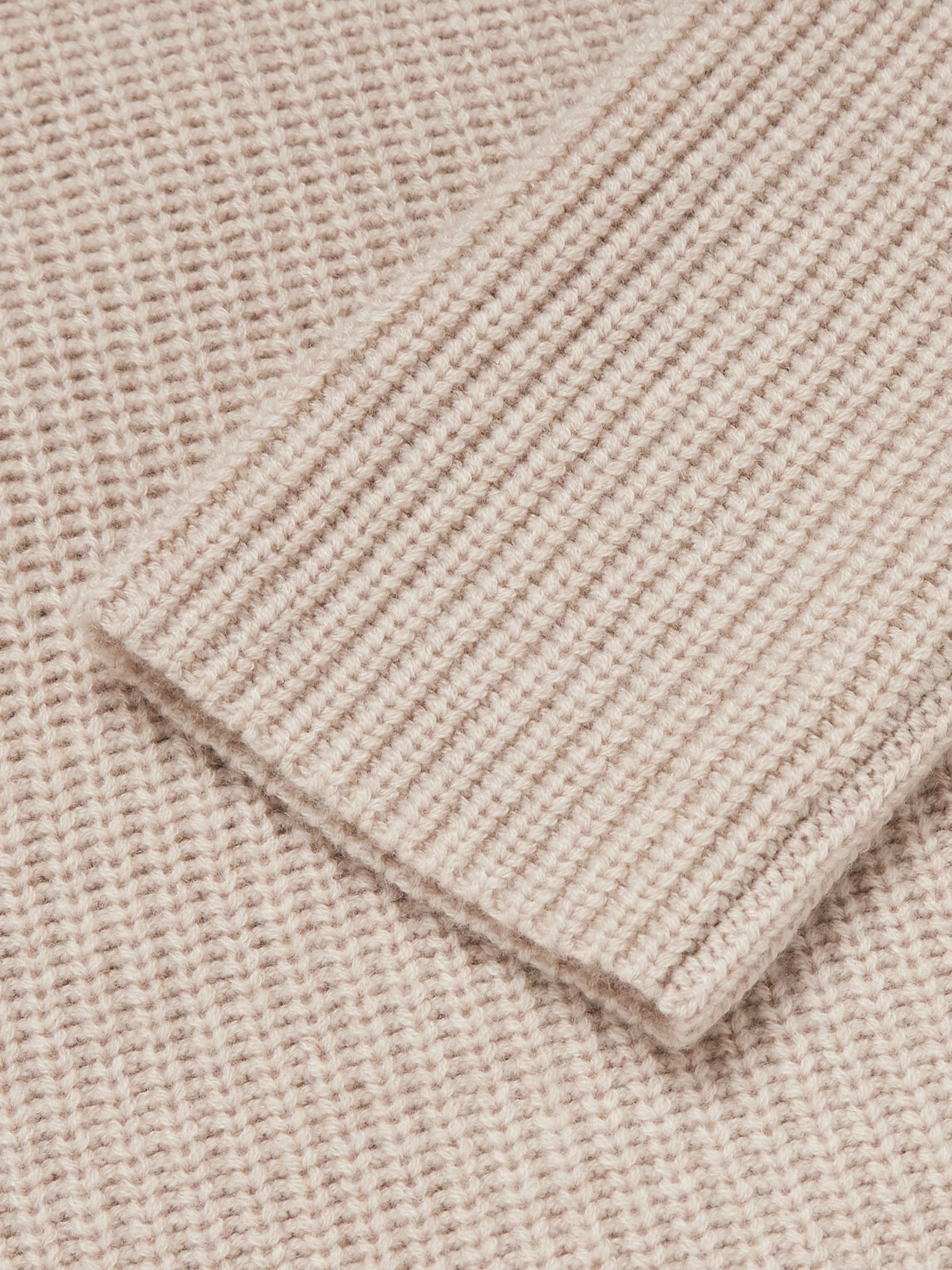 Allude - Ribbed Virgin Wool and Cashmere-Blend Polo Sweater - Neutrals