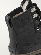 Sorel - Caribou Storm Faux Shearling-Lined Full-Grain Leather and Rubber Snow Boots - Black