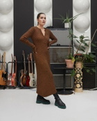Ganni Metallic ribbed-knit midi dress