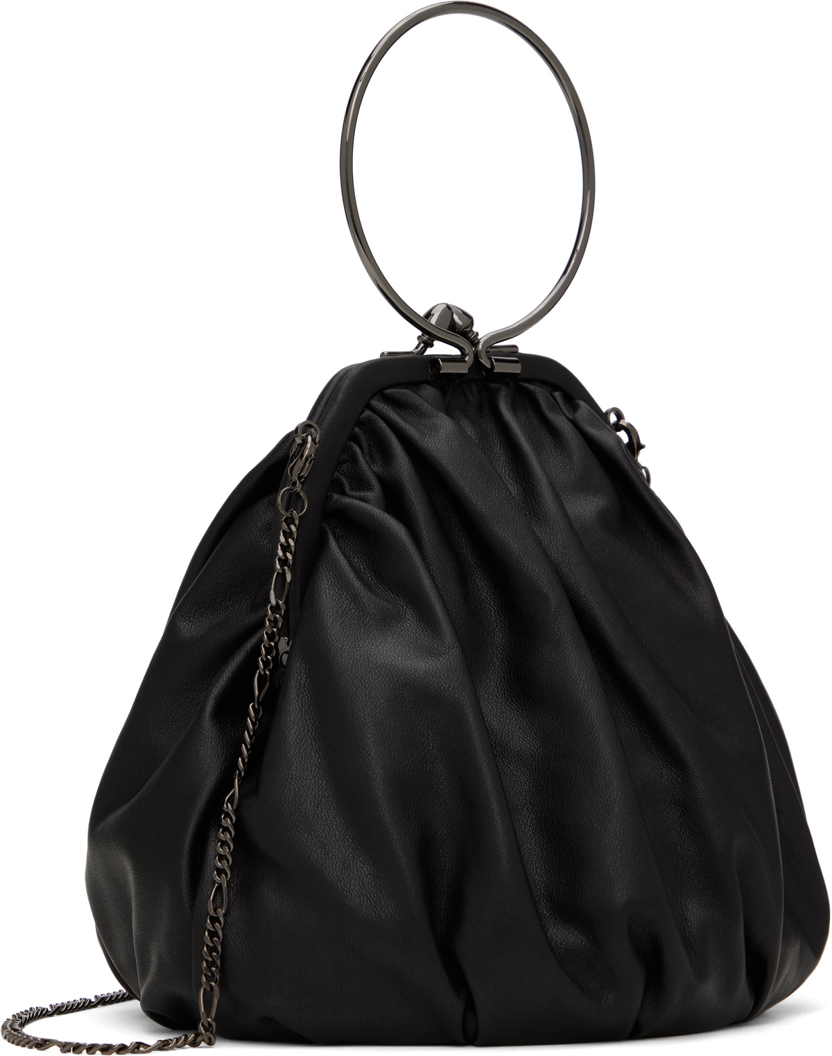 YOHJI YAMAMOTO Black Clasp Drape Bag Yohji Yamamoto