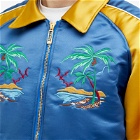 Rhude Men's Palm Eagles Souvenier Jacket in Navy/Mustard Yellow