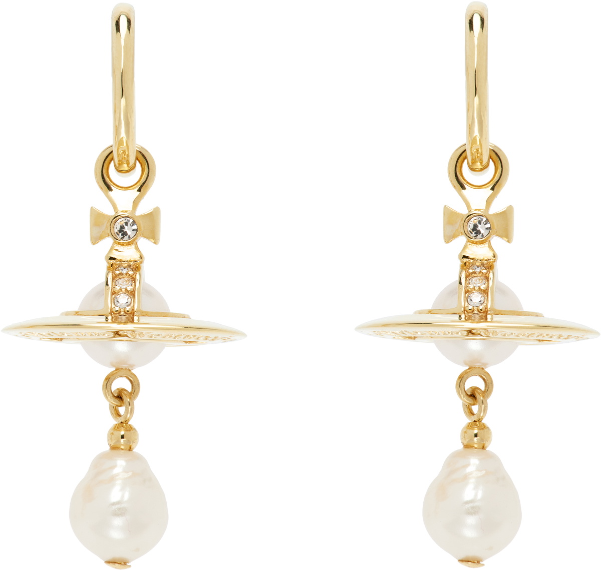 Vivienne Westwood Gold Claude Long Earrings Vivienne Westwood
