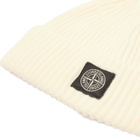 Stone Island Men's Full Rib RWS Wool Beanie in Ivory 