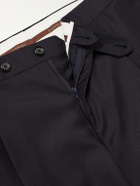 Canali - Tapered Pleated Wool-Twill Trousers - Blue