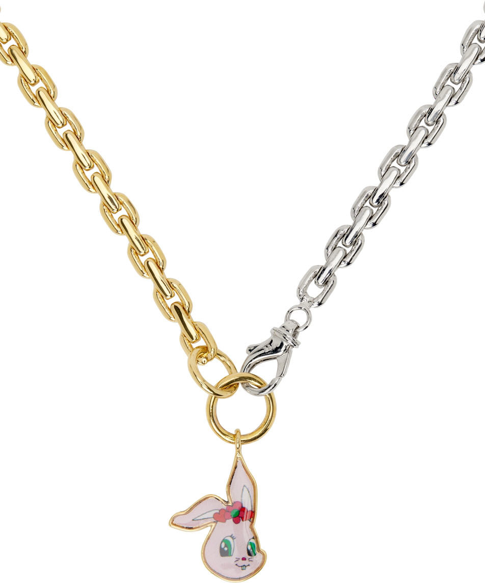 Safsafu SSENSE Exclusive Gold & Silver Bunny Necklace Safsafu