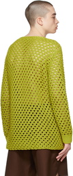 Valentino Green Open Knit Sweater