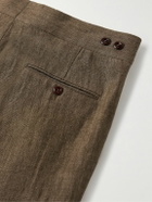 Rubinacci - Genny Slim-Fit Linen Suit Trousers - Brown